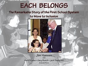 Each Belongs book cover - photo of Jim Hanson with Rose and Felicia