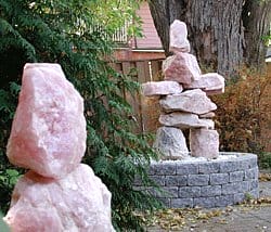 photo of rose quartz Inukshuk