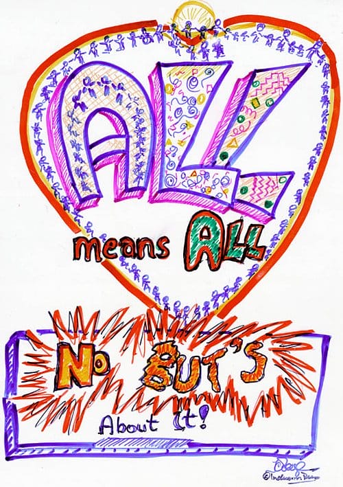 All Means All! No But's - graphic image