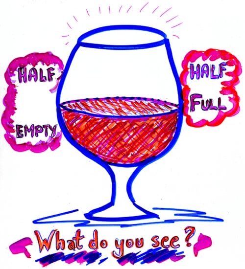 Half Empty: Half Full. What Do You See? - graphic image