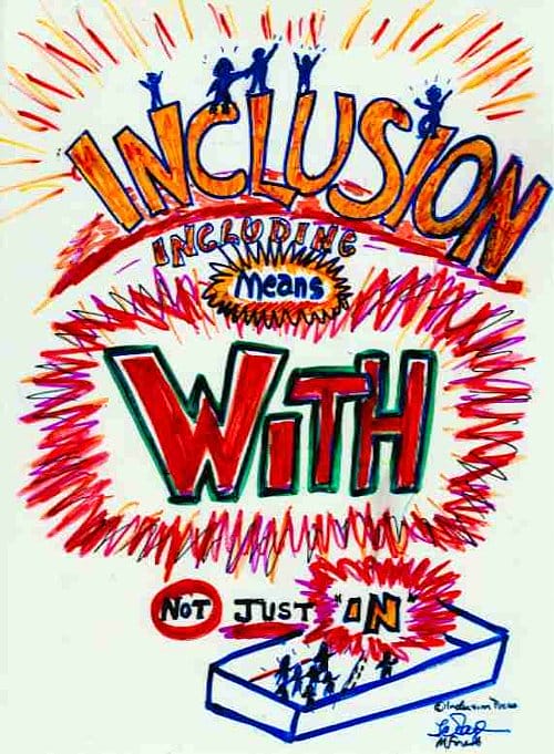 Inclusion Means WITH, Not Just IN - graphic image