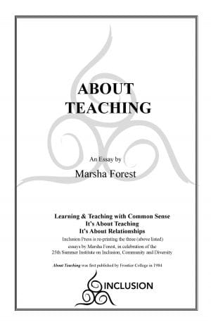 Marsha Forest.About Teaching.cover