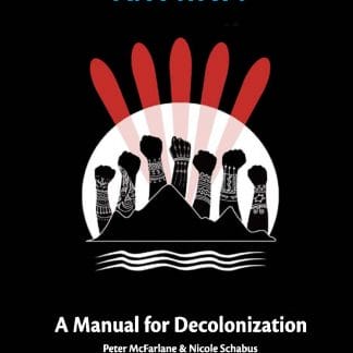 Decolonization Handbook Cover - fists in air on black background