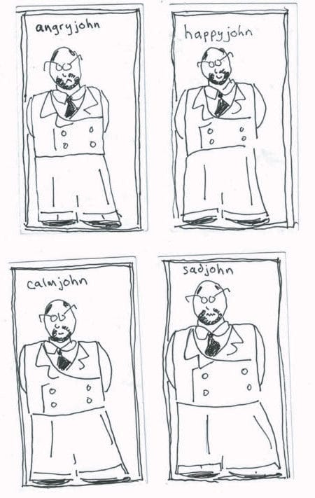 cartoon image of man by John O'Leary