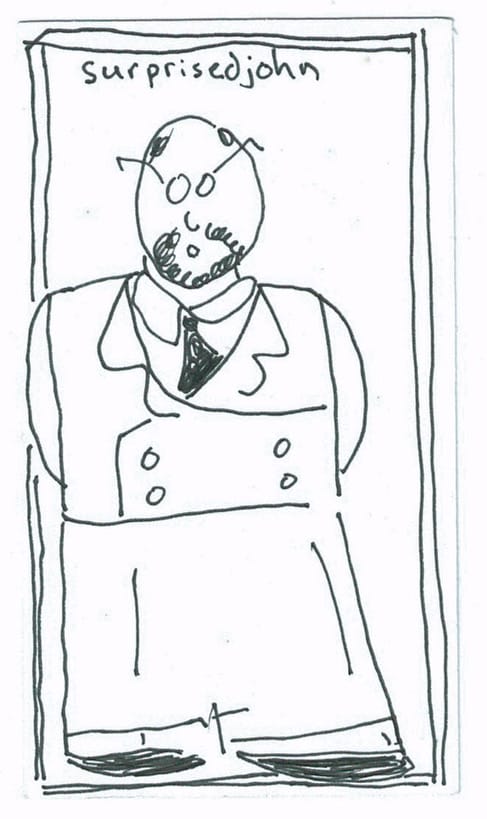 cartoon image of man by John O'Leary