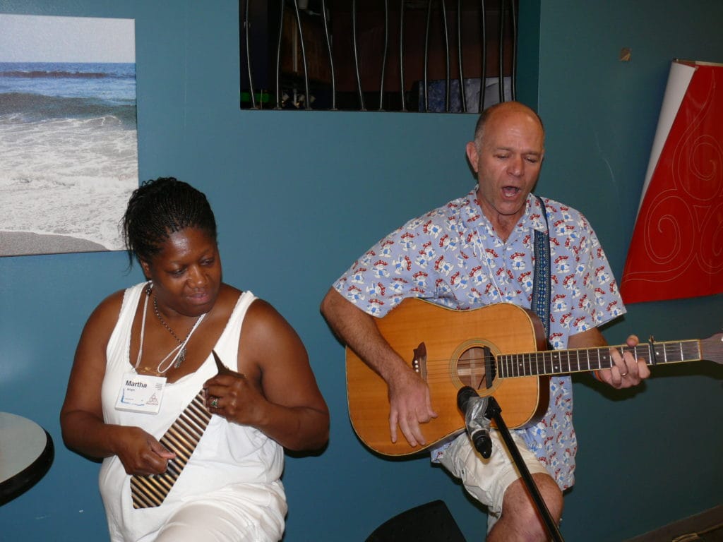 Peter Leidy playing guitar